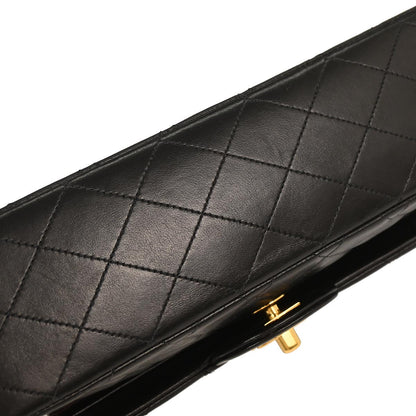 Chanel 1994-1996 Black Lambskin Medium Classic Double Flap Shoulder Bag