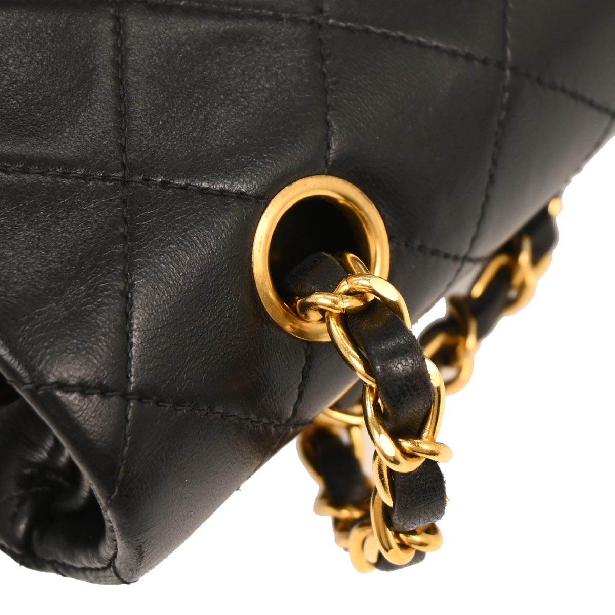 Chanel 1994-1996 Black Lambskin Medium Classic Double Flap Shoulder Bag