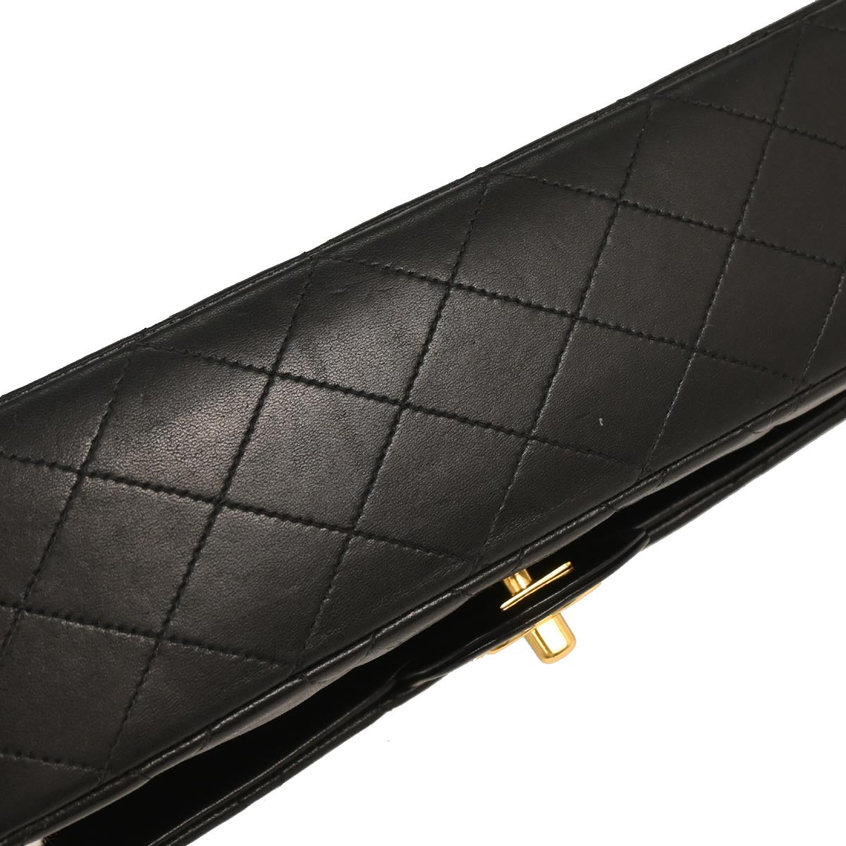 Chanel 1994-1996 Black Lambskin Medium Classic Double Flap Shoulder Bag