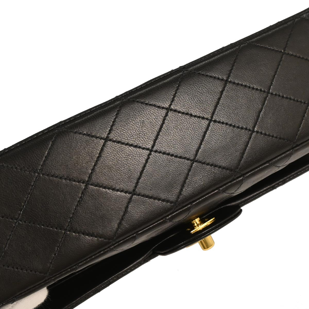 Chanel 1994-1996 Black Lambskin Medium Classic Double Flap Shoulder Bag