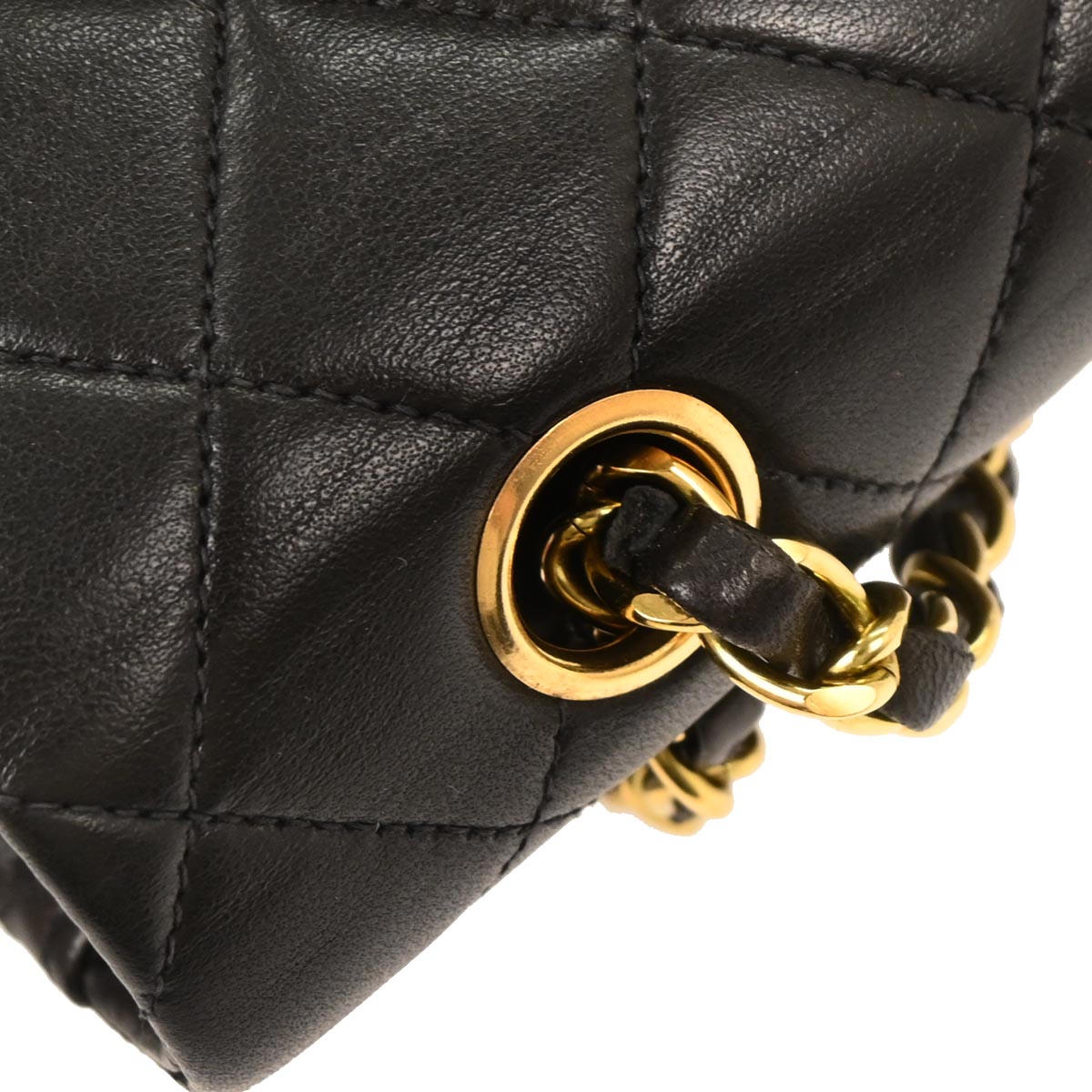 Chanel 1994-1996 Black Lambskin Medium Classic Double Flap Shoulder Bag