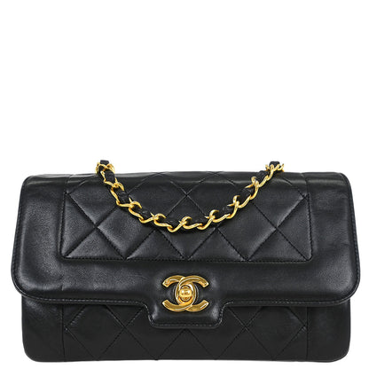Chanel 1989-1991 Black Lambskin Shoulder Bag