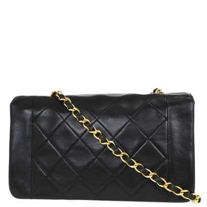 Chanel 1989-1991 Black Lambskin Shoulder Bag