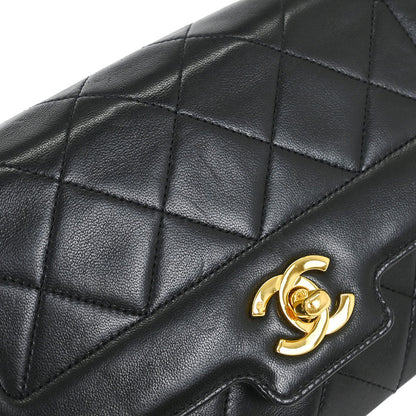 Chanel 1989-1991 Black Lambskin Shoulder Bag