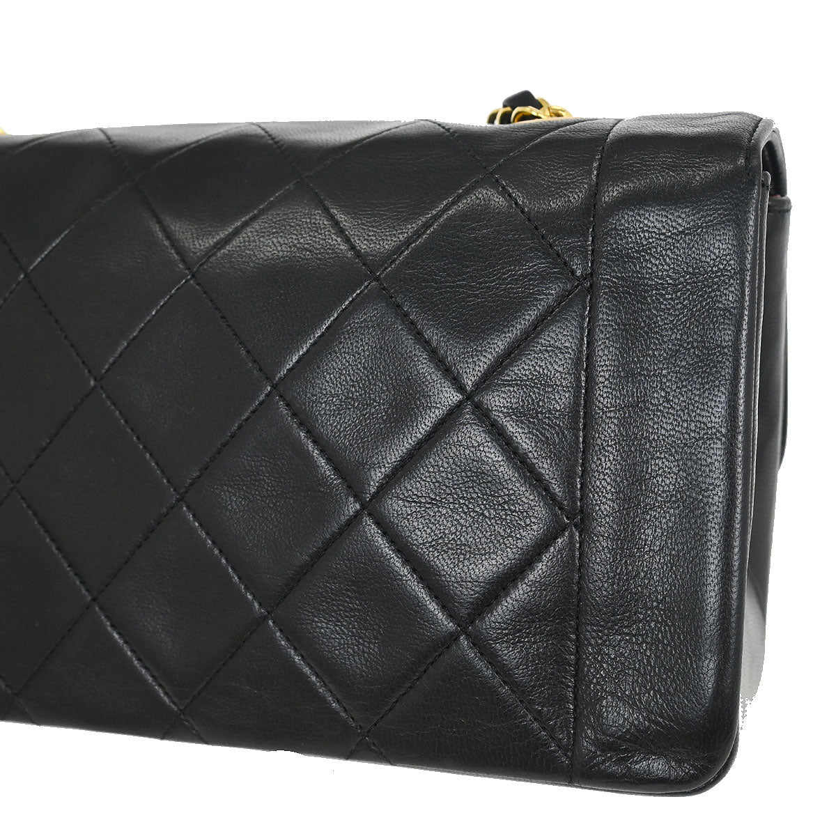 Chanel 1989-1991 Black Lambskin Shoulder Bag
