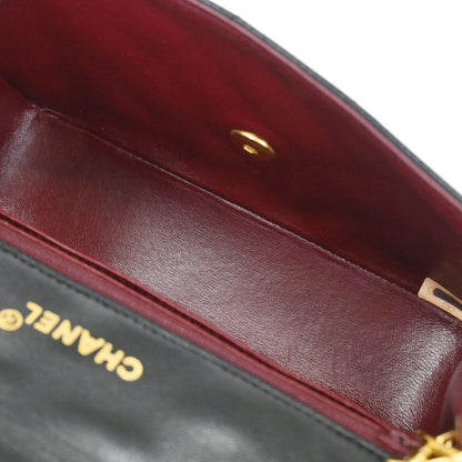Chanel 1989-1991 Black Lambskin Shoulder Bag
