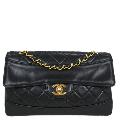 Chanel 1989-1991 Black Lambskin Shoulder Bag