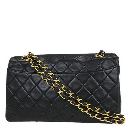 Chanel 1989-1991 Black Lambskin Shoulder Bag