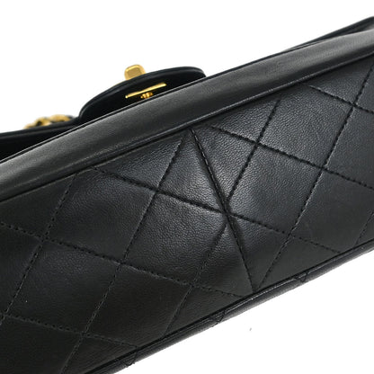 Chanel 1989-1991 Black Lambskin Shoulder Bag