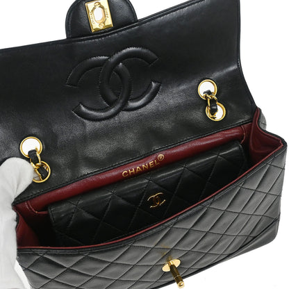 Chanel 1989-1991 Black Lambskin Shoulder Bag