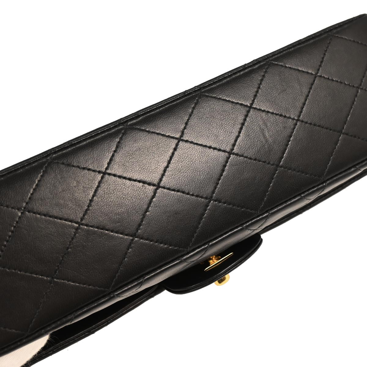 Chanel 1996-1997 Black Lambskin Medium Classic Double Flap Shoulder Bag