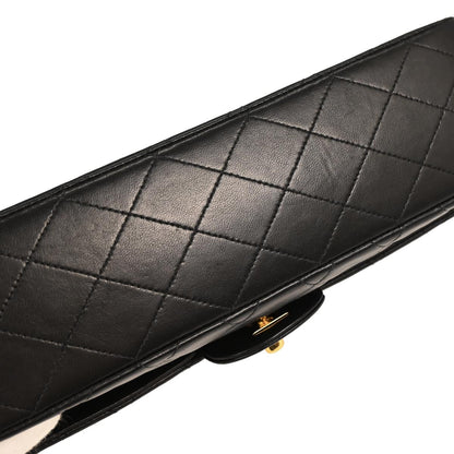 Chanel 1996-1997 Black Lambskin Medium Classic Double Flap Shoulder Bag