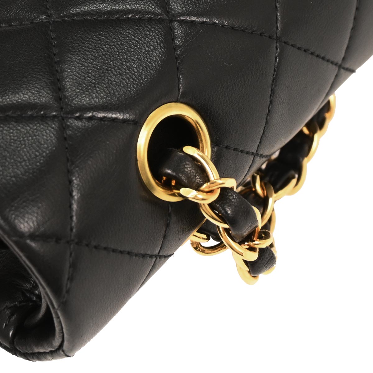 Chanel 1996-1997 Black Lambskin Medium Classic Double Flap Shoulder Bag