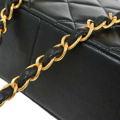 Chanel 1994-1996 Black Lambskin Medium Diana Shoulder Bag