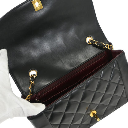 Chanel 1994-1996 Black Lambskin Medium Diana Shoulder Bag