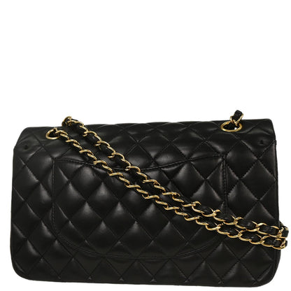 Chanel 2006-2008 Black Lambskin Medium Classic Double Flap Shoulder Bag