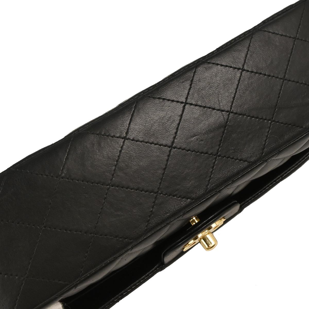 Chanel 2006-2008 Black Lambskin Medium Classic Double Flap Shoulder Bag