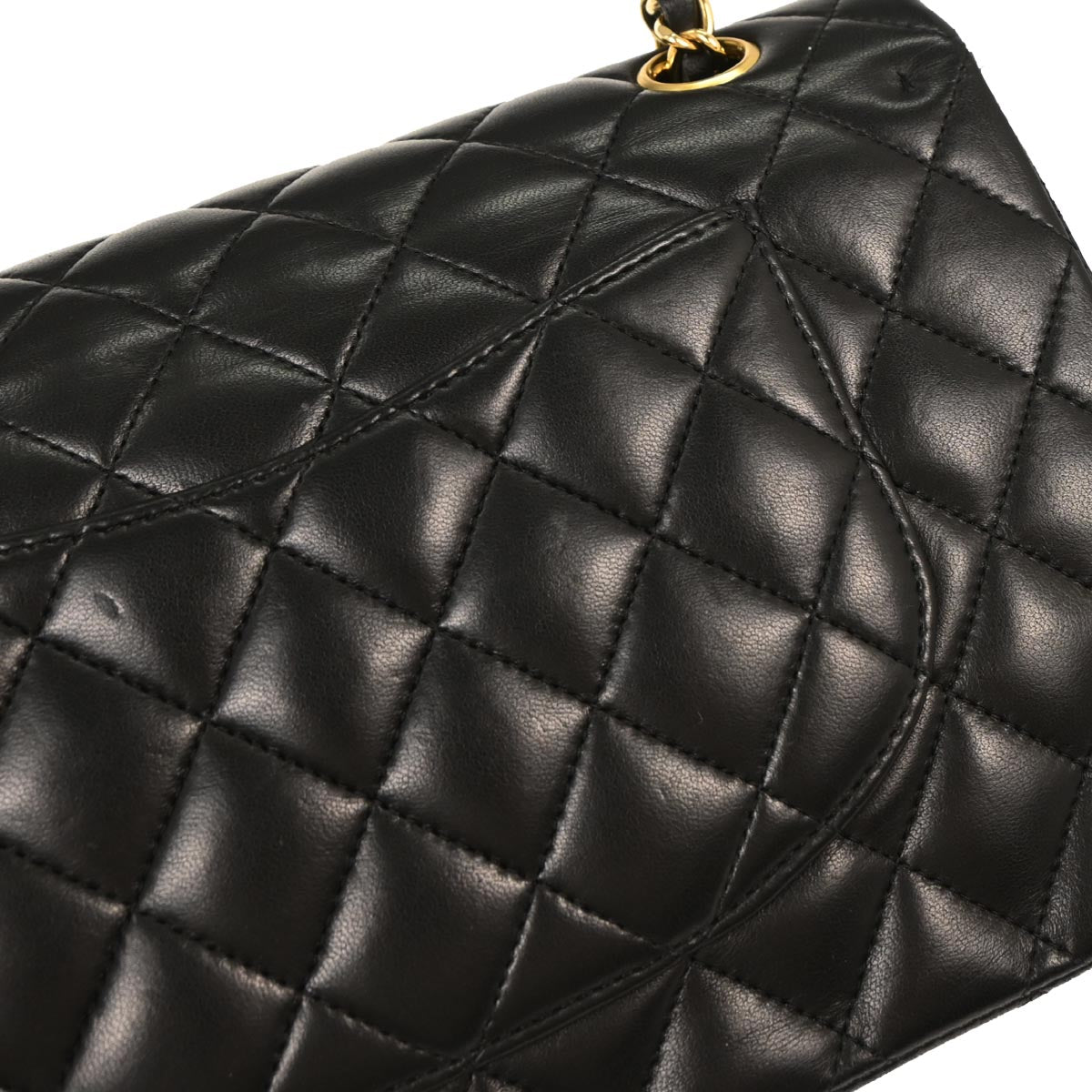 Chanel 2006-2008 Black Lambskin Medium Classic Double Flap Shoulder Bag