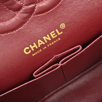 Chanel 2006-2008 Black Lambskin Medium Classic Double Flap Shoulder Bag