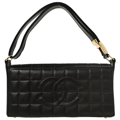 Chanel 2000-2001 Black Lambskin Choco Bar Shoulder Bag
