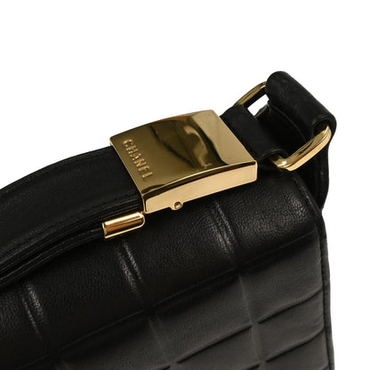 Chanel 2000-2001 Black Lambskin Choco Bar Shoulder Bag