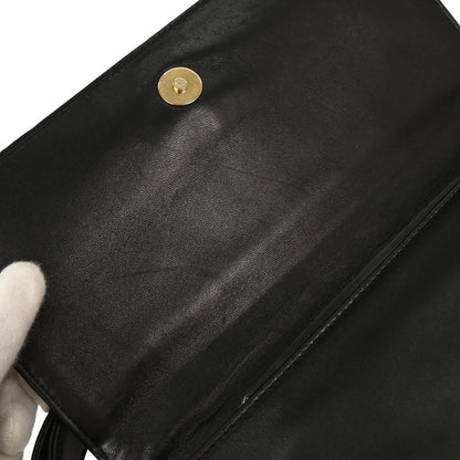 Chanel 2000-2001 Black Lambskin Choco Bar Shoulder Bag