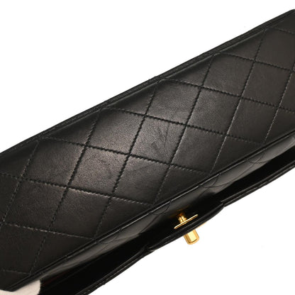 Chanel 1996-1997 Black Lambskin Medium Classic Double Flap Shoulder Bag