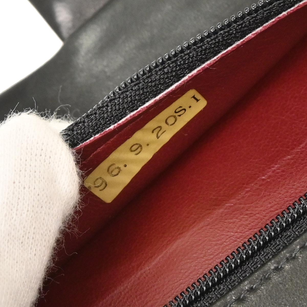 Chanel 1996-1997 Black Lambskin Medium Classic Double Flap Shoulder Bag