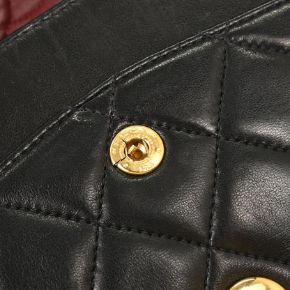 Chanel 1996-1997 Black Lambskin Medium Classic Double Flap Shoulder Bag