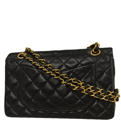 Chanel 1994-1996 Black Lambskin Small Classic Double Flap Shoulder Bag