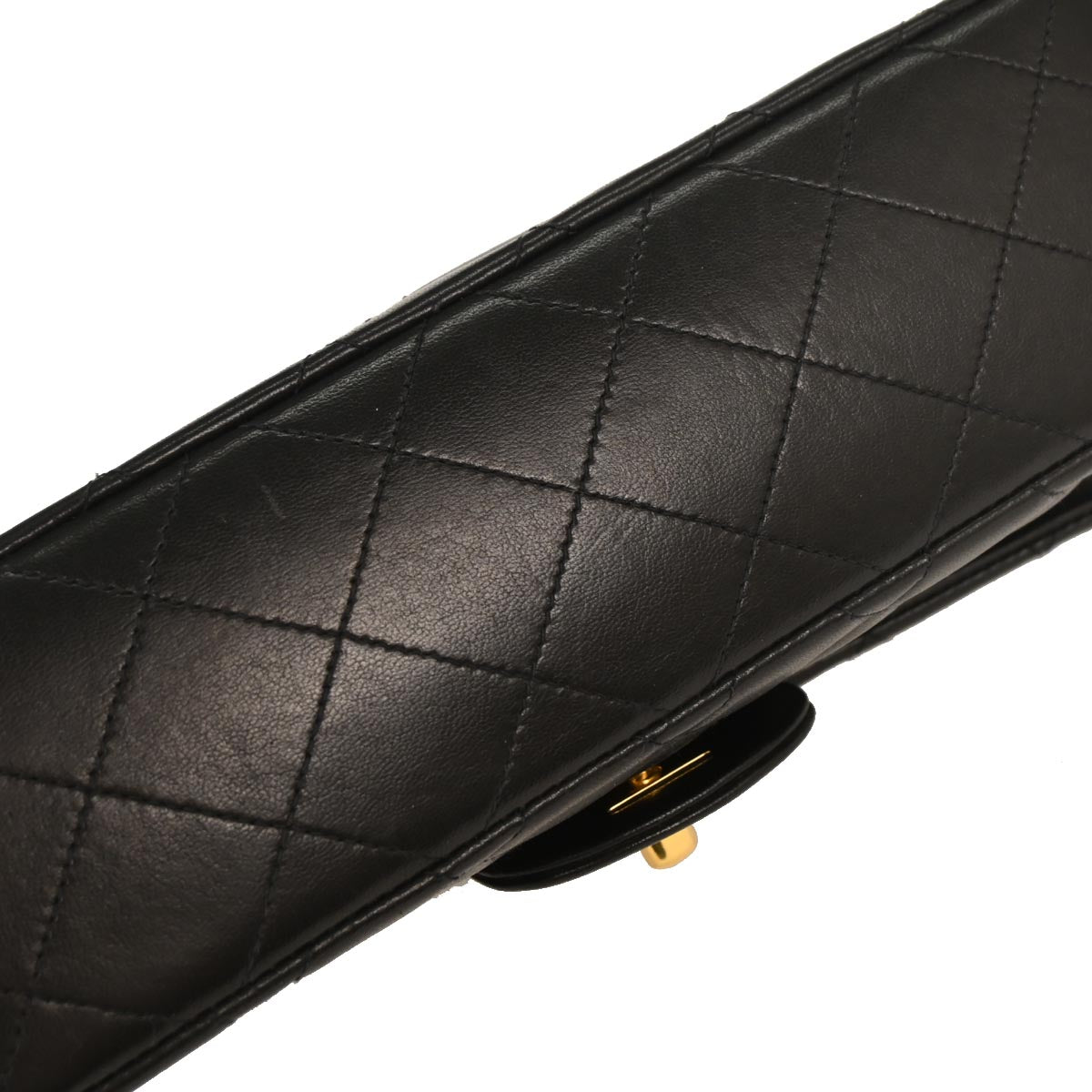 Chanel 1994-1996 Black Lambskin Small Classic Double Flap Shoulder Bag