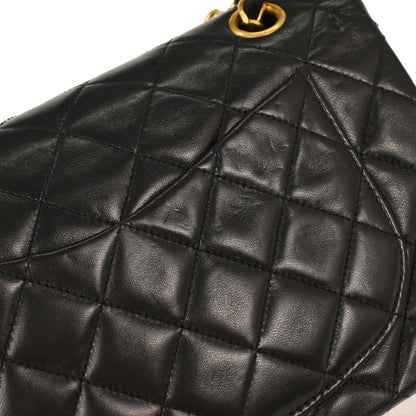 Chanel 1994-1996 Black Lambskin Small Classic Double Flap Shoulder Bag