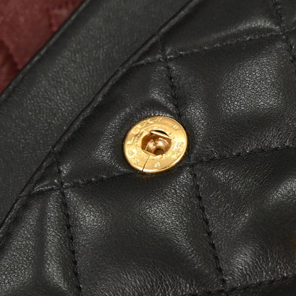 Chanel 1994-1996 Black Lambskin Small Classic Double Flap Shoulder Bag