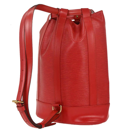 Louis Vuitton Red Epi Randonnee PM Bucket Shoulder Bag M52357