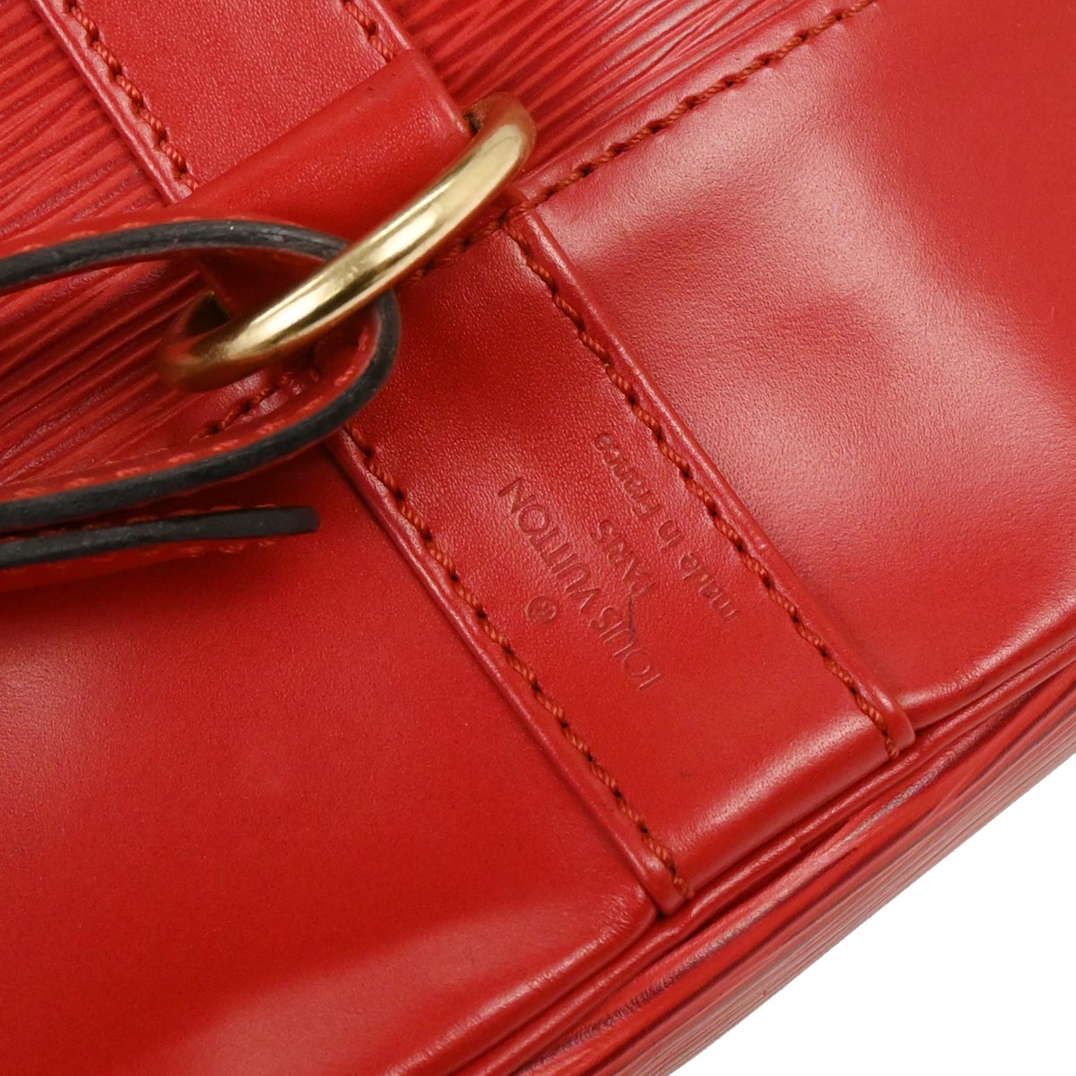 Louis Vuitton Red Epi Randonnee PM Bucket Shoulder Bag M52357