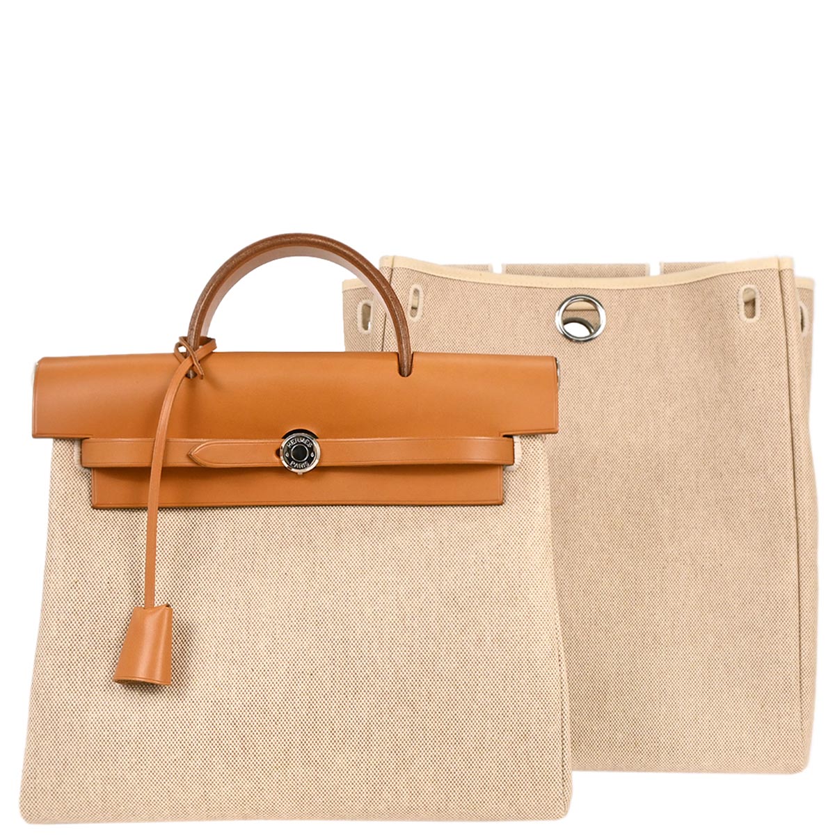 Hermes Beige Toile H Herbag a Dos 2 in 1 Backpack