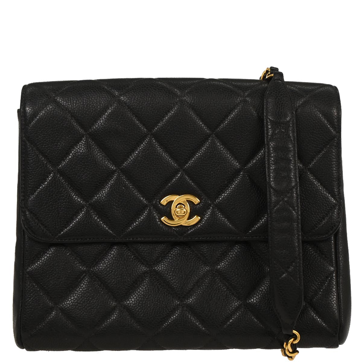Chanel 1996-1997 Black Caviar Shoulder Bag