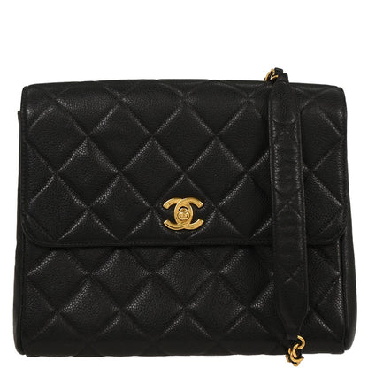 Chanel 1996-1997 Black Caviar Shoulder Bag
