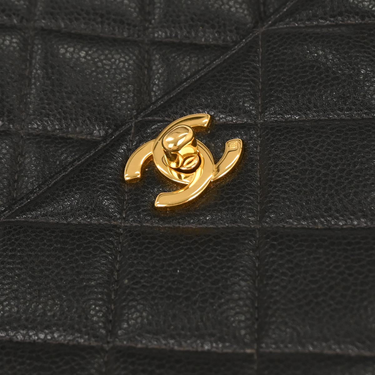 Chanel 1996-1997 Black Caviar Shoulder Bag