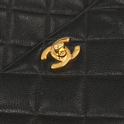 Chanel 1996-1997 Black Caviar Shoulder Bag