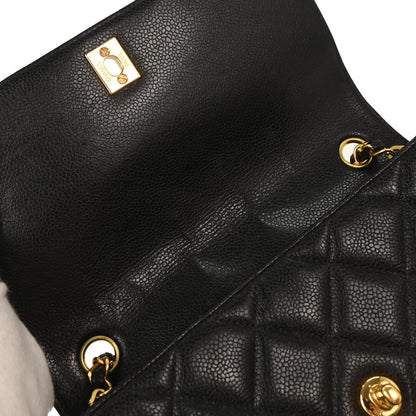 Chanel 1996-1997 Black Caviar Shoulder Bag