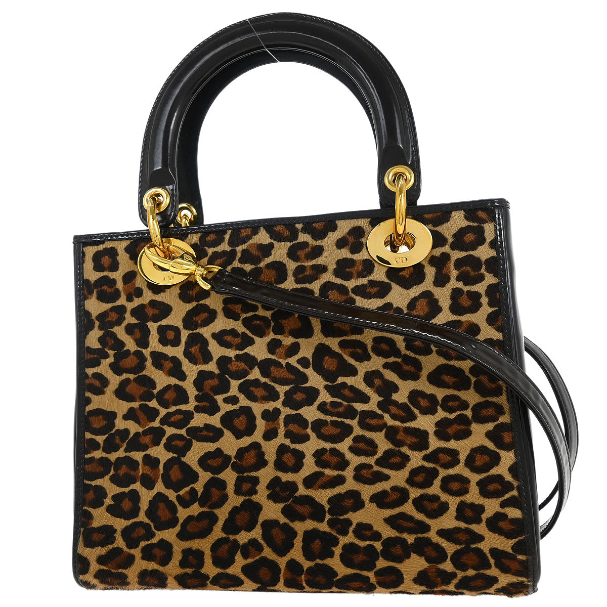 Christian Dior * Pony Hair Beige Leopard Lady Dior Handbag