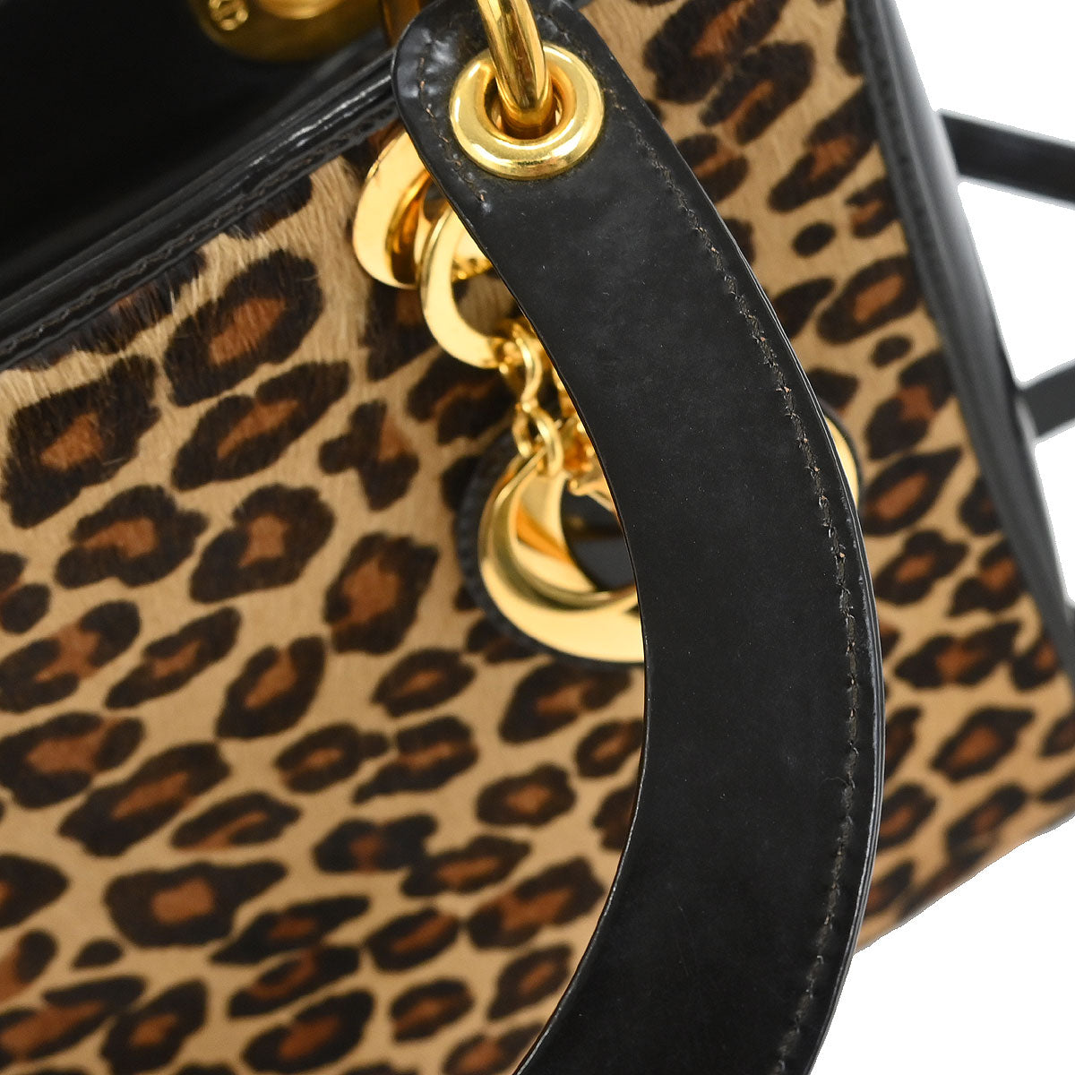 Christian Dior * Pony Hair Beige Leopard Lady Dior Handbag