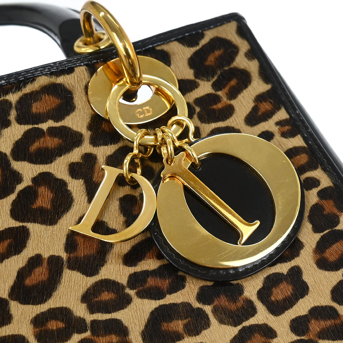 Christian Dior * Pony Hair Beige Leopard Lady Dior Handbag