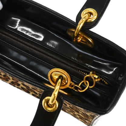 Christian Dior * Pony Hair Beige Leopard Lady Dior Handbag