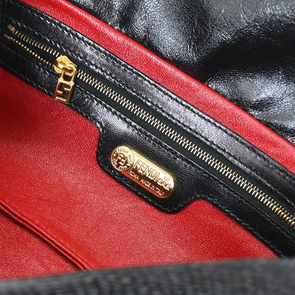 Fendi * Black Lizard Sequins Baguette Handbag