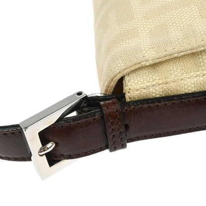 Fendi Beige Linen Zucca Baguette Handbag
