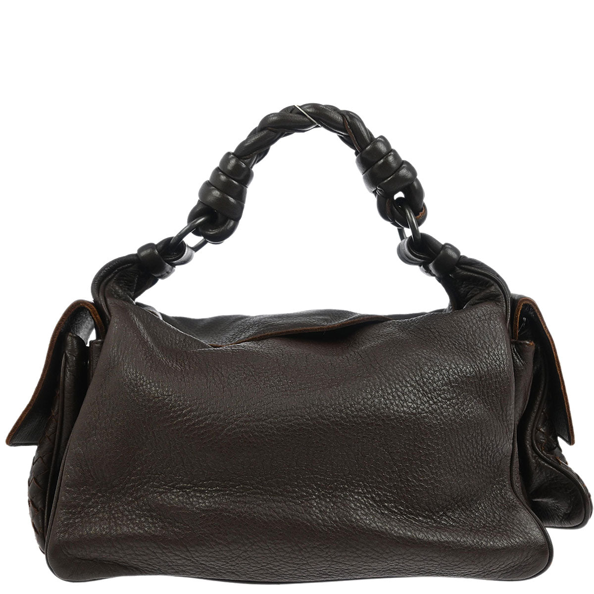 Bottega Veneta Brown Leather Intrecciato Cocker Handbag