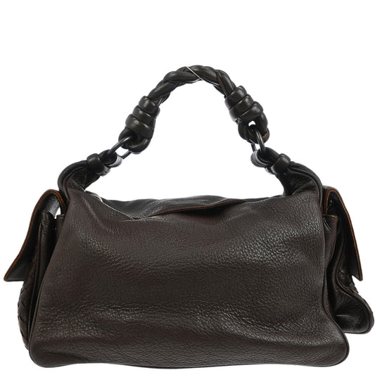 Bottega Veneta Brown Leather Intrecciato Cocker Handbag
