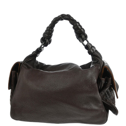 Bottega Veneta Brown Leather Intrecciato Cocker Handbag